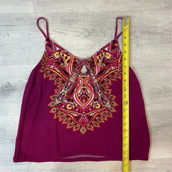 Xhilaration Boho Paisley Print Spaghetti Strap Loose 90s Tank Top Size XS - Picture 4 of 15